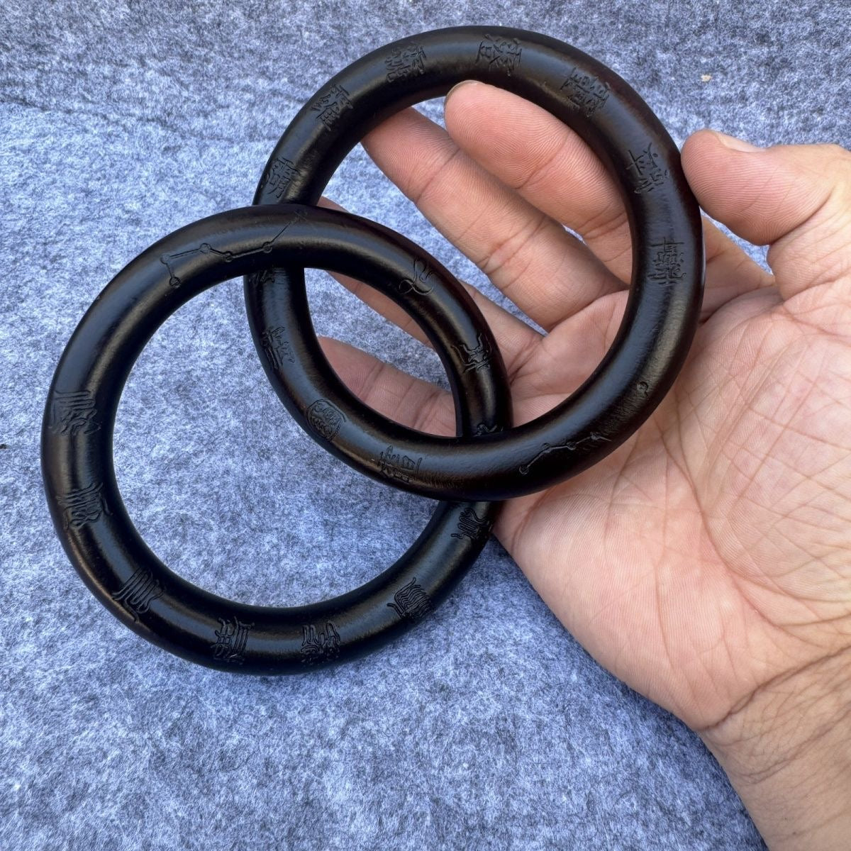 Taoist Consecrated Jujube Wood Qian Kun Ring (Yin-Yang Dual Ring) Protective Ritual Artifact