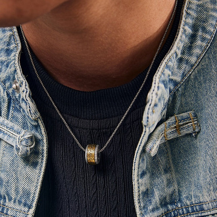 Taoist 999 Silver Fortune-Turning Protection Silver Bead Pendant