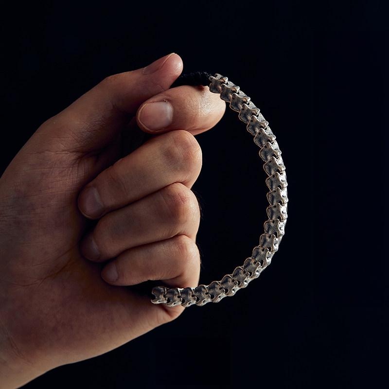 FlowOfChi Dragon Spine Silver Bracelet | Taoist Consecrated Strength & Protection Bracelet