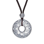 Sterling Silver Auspicious Eight Treasures Necklace Pendant