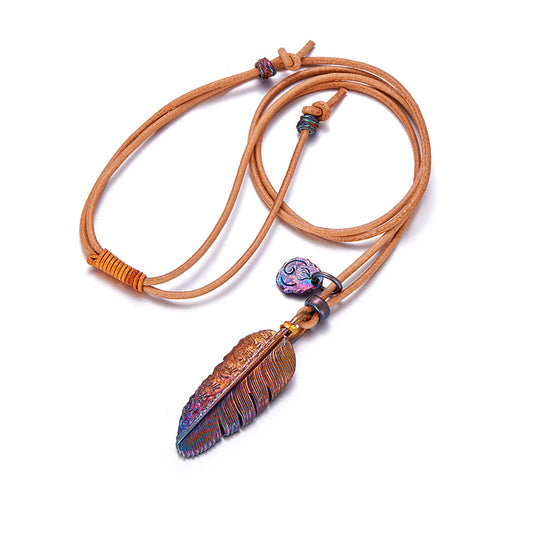 Taoist Consecrated Phoenix Nirvana Feather Pendant Necklace