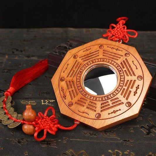 Bagua Peach Wood Mirror