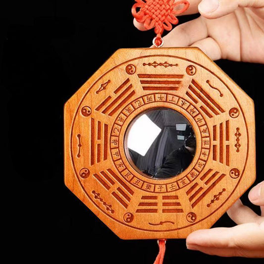 Bagua Peach Wood Mirror