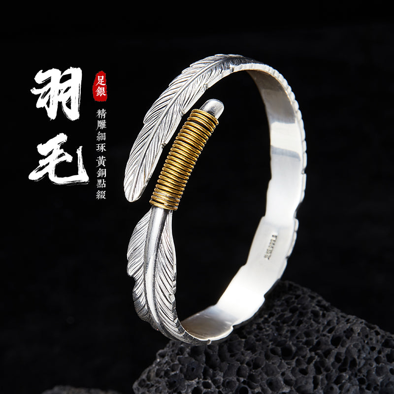 Open-Cuff Sterling Silver Bracelet Fashionable Silver Bangle