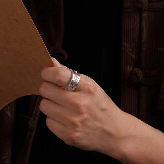 Taoist seal, Men's Ring 999 Sterling Silver