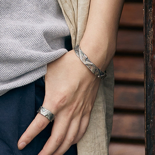 Fragmented Mountain Pure Silver Ring