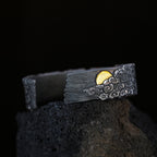 Sterling Silver Open Bangle with Engraved Design