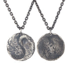 Handcrafted Vintage Sterling Silver Tai Chi Round Pendant Jewelry