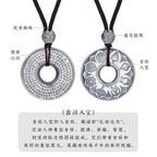 Sterling Silver Auspicious Eight Treasures Necklace Pendant