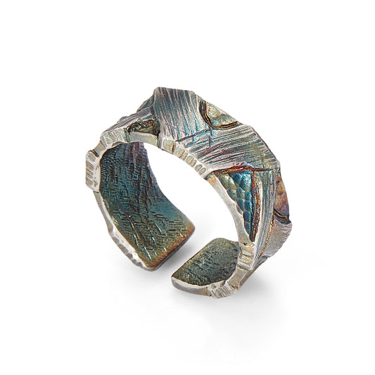 Fragmented Mountain Pure Silver Ring