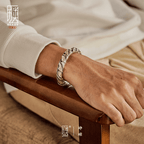Woven pure silver bracelet