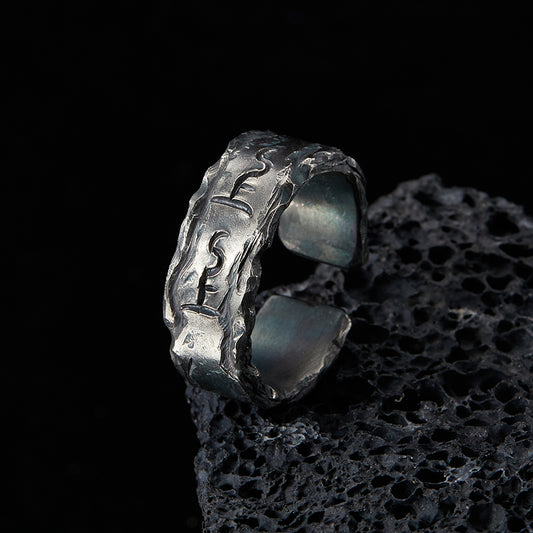 Taoist Consecrated "Top Luck" 99 Sterling Silver Open Ring