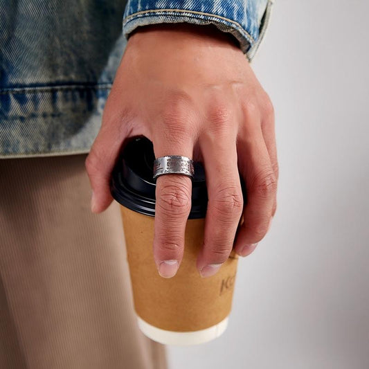 Dao Series Sterling Silver Solitaire Ring - Wide Band