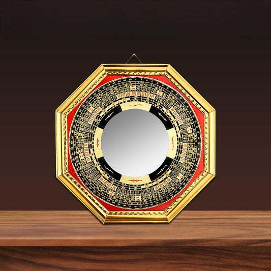 Alloy Gold-Edged Bagua Mirror with Concave-Convex Surface
