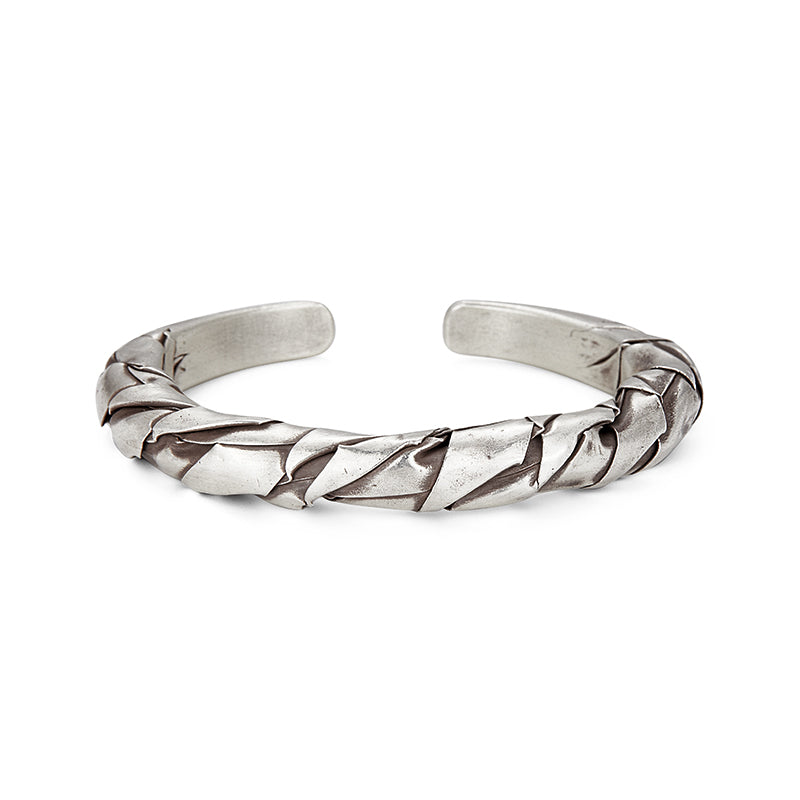 Woven pure silver bracelet