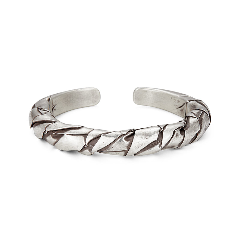 Woven pure silver bracelet