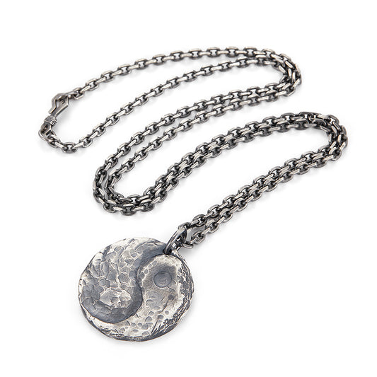 Taoist Consecrated Yin-Yang Taiji 99 Sterling Silver Pendant Necklace