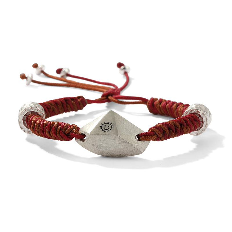 Handcrafted sterling silver red cord zodiac year bracelet