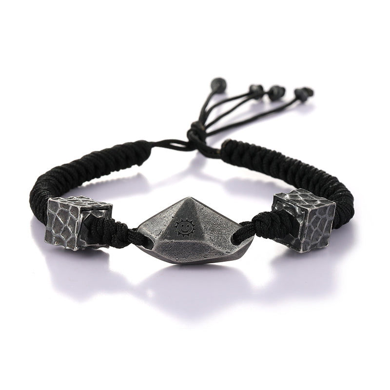Handcrafted sterling silver red cord zodiac year bracelet