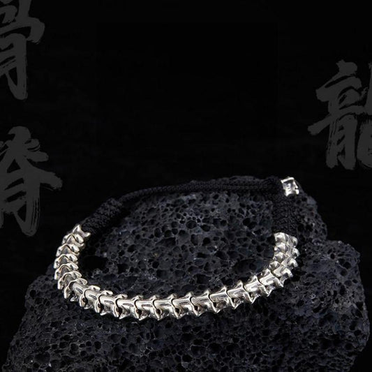 FlowOfChi Dragon Spine Silver Bracelet | Taoist Consecrated Strength & Protection Bracelet